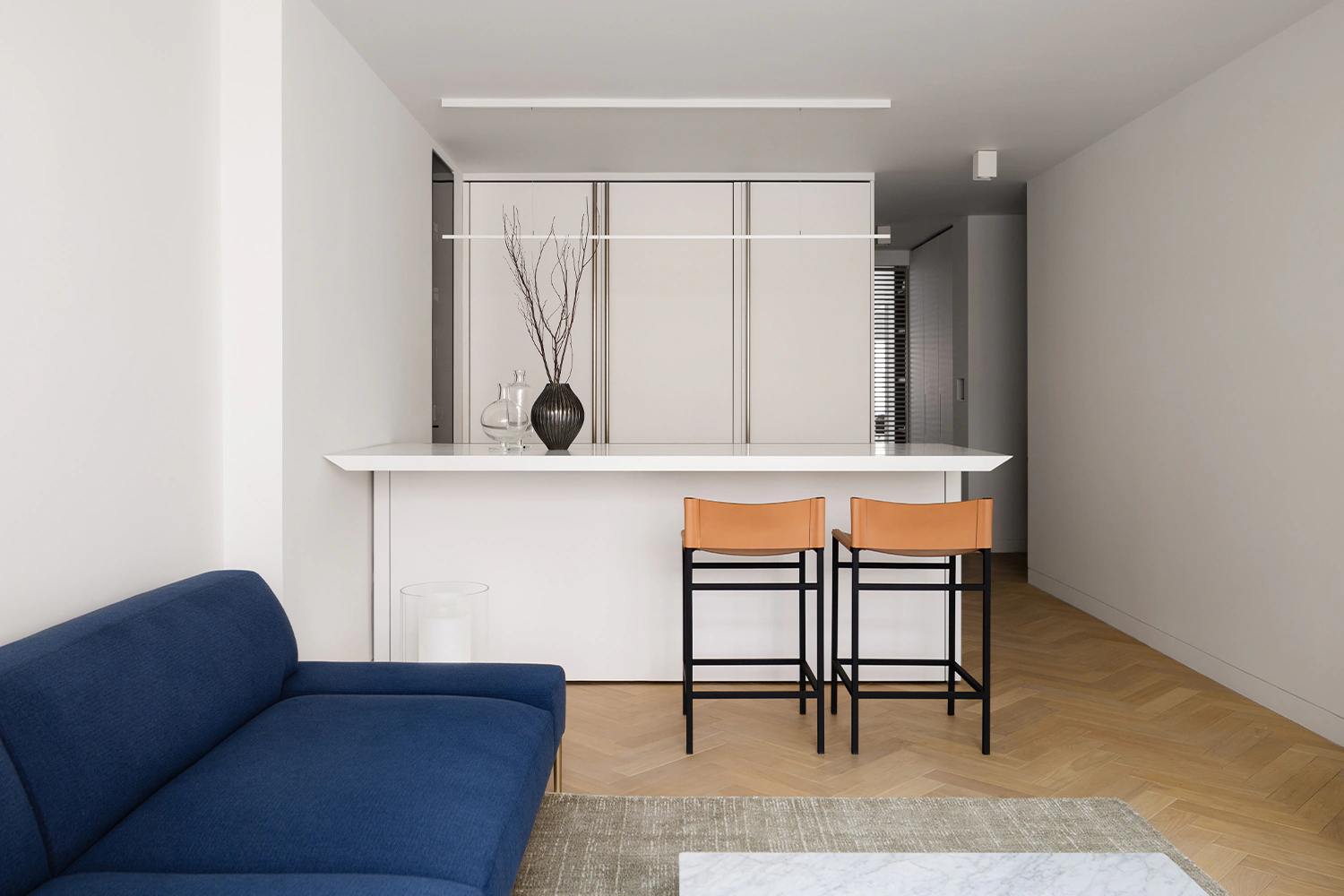 Boffi Kitchen in White Corian with Tall Units3