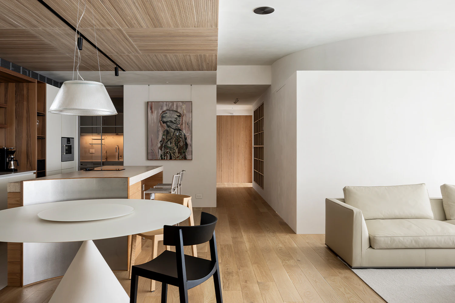 Boffi Kitchen in wood with white marble top4