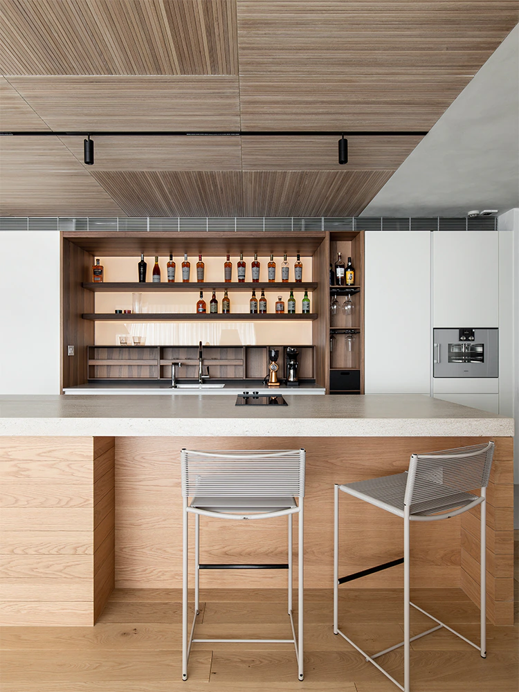 Boffi Kitchen in wood with white marble top5